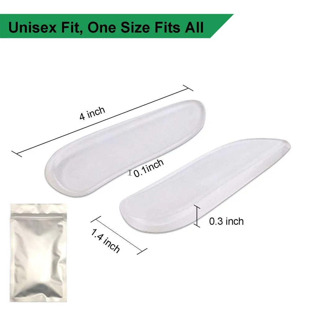 2 Pairs Medial & Lateral Heel Wedge Silicone Insoles - Corrective Adhesive Shoe Inserts for Foot Alignment, Knock Knee Pain, Bow Legs, Osteoarthritis for Men and Women