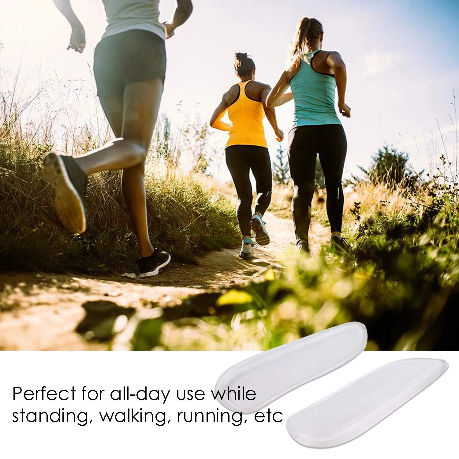 2 Pairs Medial & Lateral Heel Wedge Silicone Insoles - Corrective Adhesive Shoe Inserts for Foot Alignment, Knock Knee Pain, Bow Legs, Osteoarthritis for Men and Women