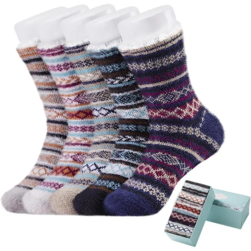 5 Pack Thick Diabetic Fuzzy Fluffy Socks – Warmth and all Seasons