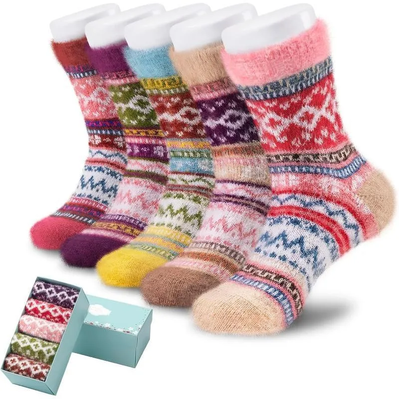 5 Pack Thick Diabetic Fuzzy Fluffy Socks – Warmth and all Seasons