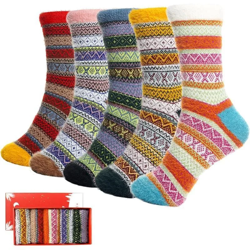 5 Pack Thick Diabetic Fuzzy Fluffy Socks – Warmth and all Seasons