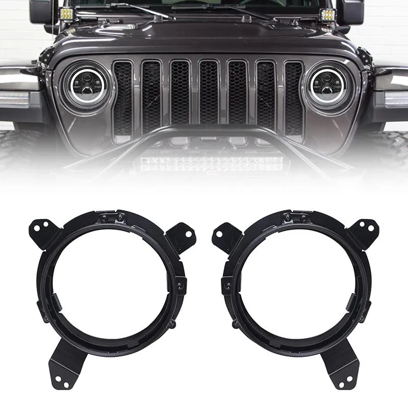 9'' Headlight Bracket Ring For 2018  Jeep Wrangler JL And Jeep Gladiator JT