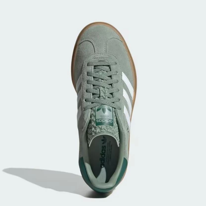adidas Gazelle Bold Womens Silver Collegiate Green ID6998 (LF)