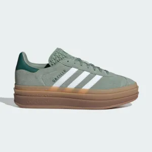 adidas Gazelle Bold Womens Silver Collegiate Green ID6998 (LF)