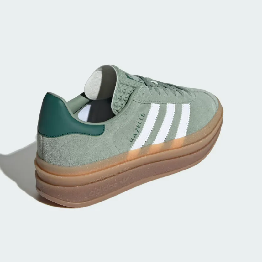 adidas Gazelle Bold Womens Silver Collegiate Green ID6998 (LF)