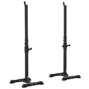 Adjustable Squat Rack, Weight Strength Training Bench Press Rack Barbell Rack Power Rack Weight Bench Supporter for Home Gym Exercise, Max Load 150kg, 124-154cm