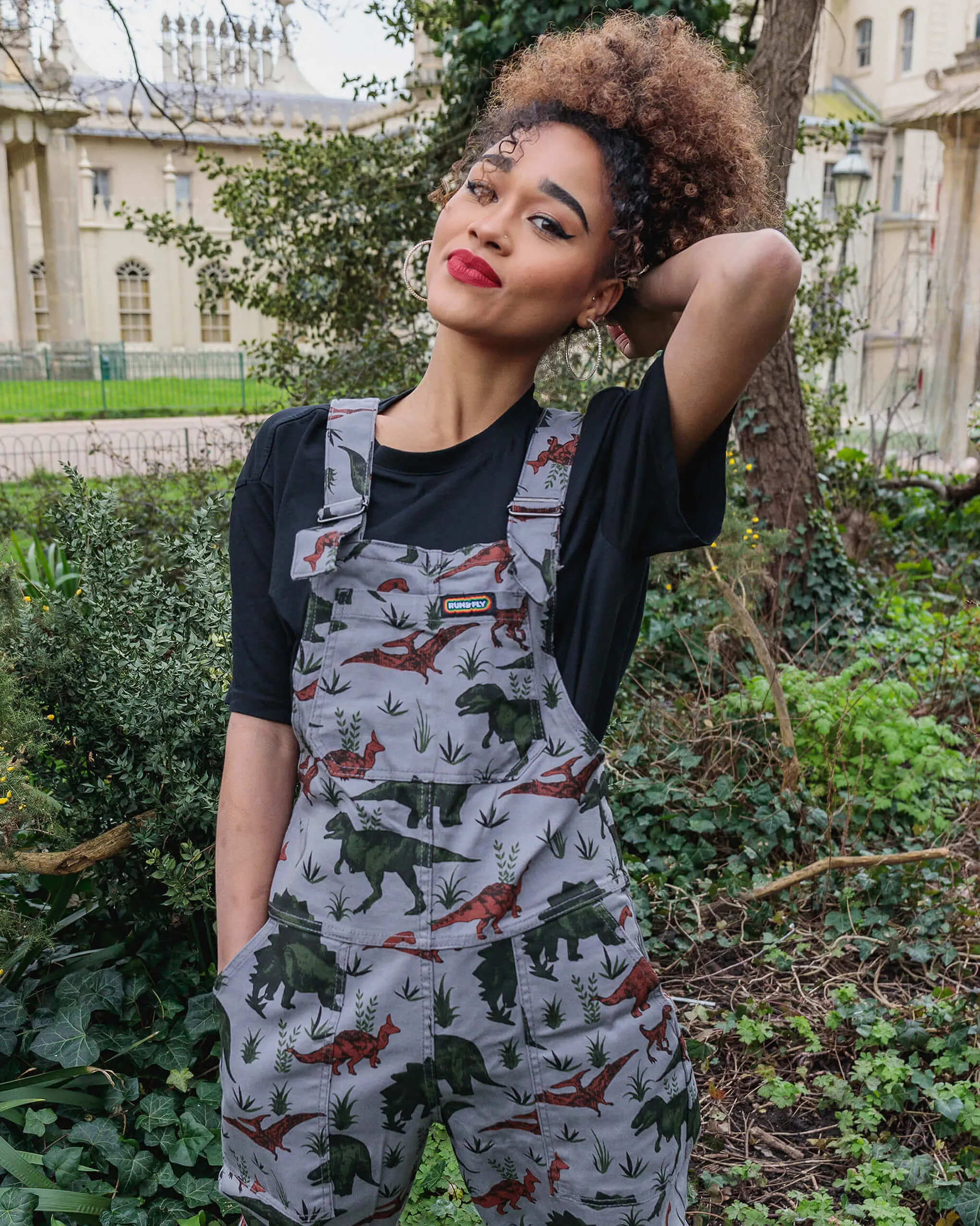 Adventure Dinosaur Stretch Twill Dungarees