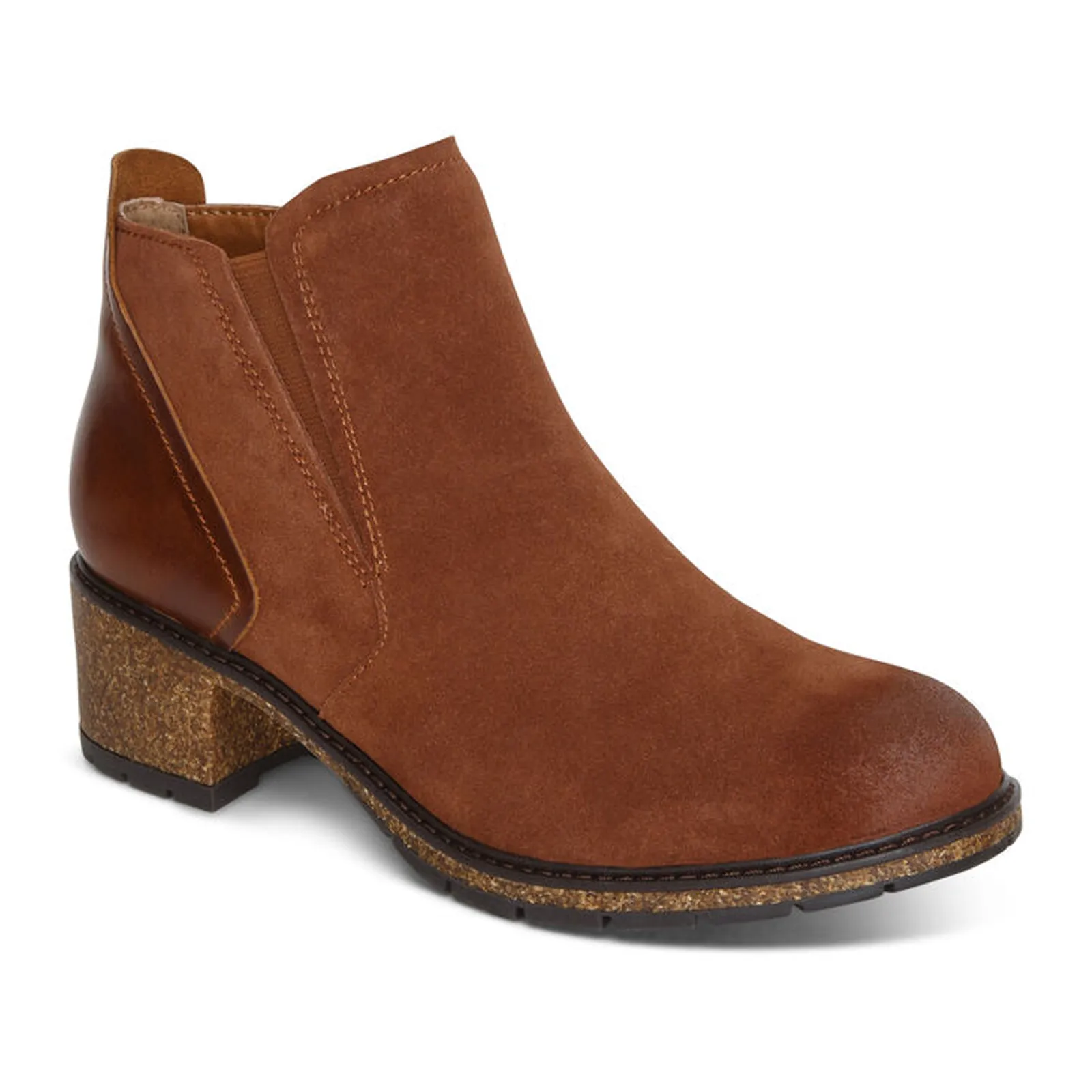 Aetrex Frankie Ankle Boot (Women) - Caramel Cafe Leather