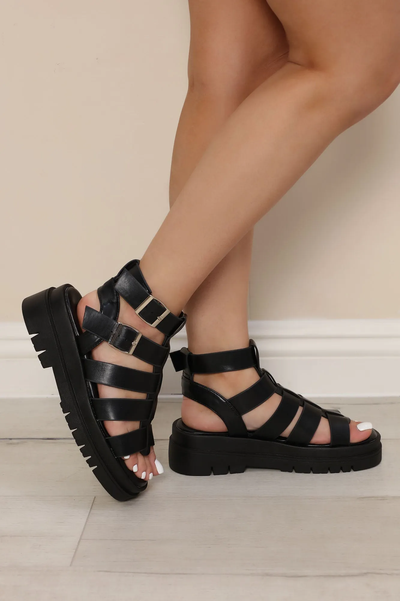 All Around Me Gladiator Sandals - Black
