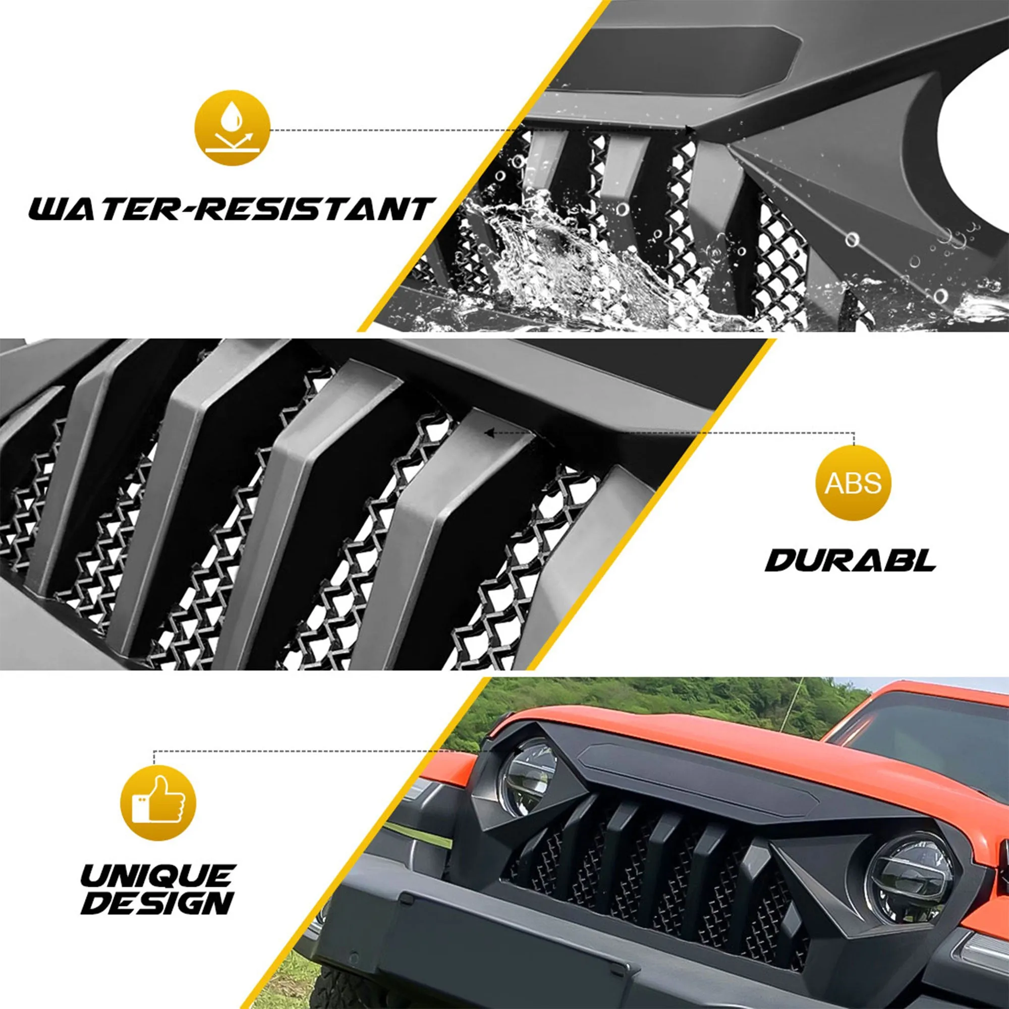 AMERICAN MODIFIED Demon Grille for 2018  Jeep Wrangler JL & 2020  Gladiator JT
