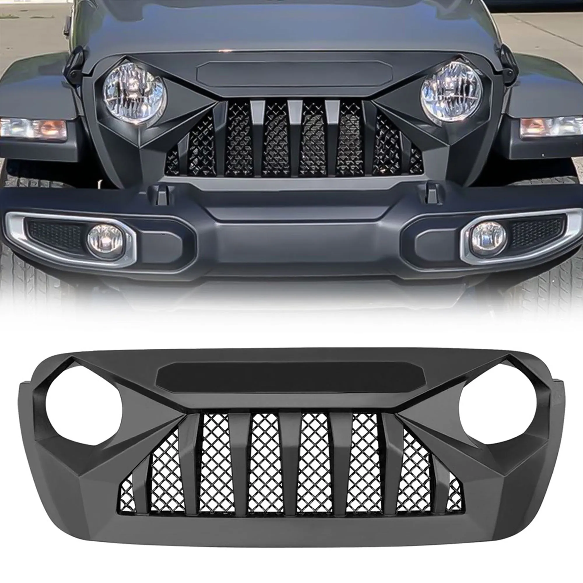 AMERICAN MODIFIED Demon Grille for 2018  Jeep Wrangler JL & 2020  Gladiator JT
