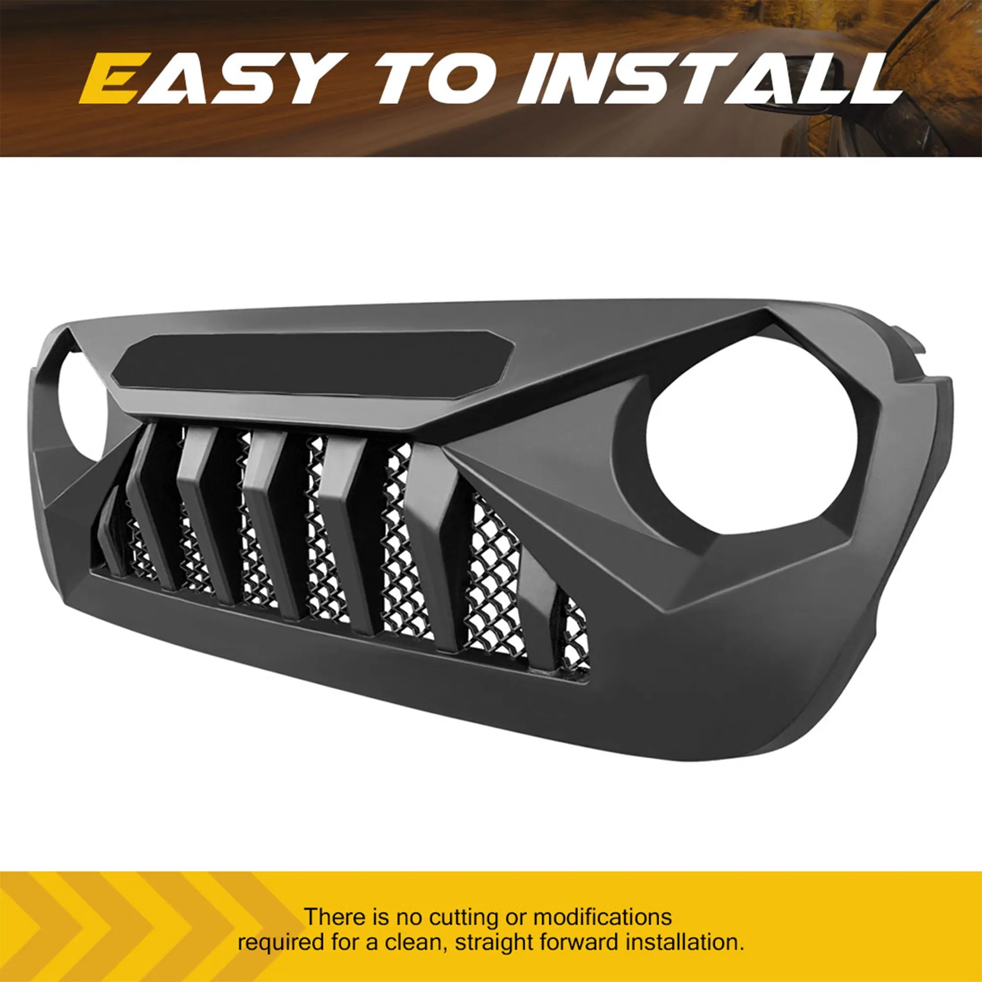 AMERICAN MODIFIED Demon Grille for 2018  Jeep Wrangler JL & 2020  Gladiator JT