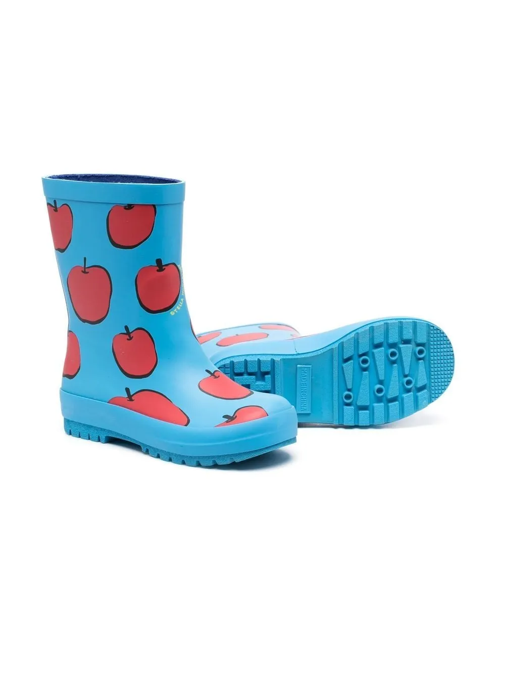 Apple-print rain boots