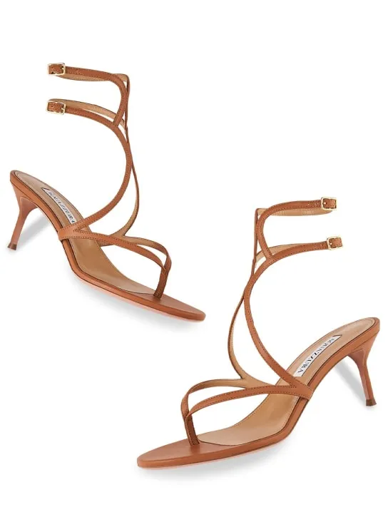 Aquazzura   65mm Baia leather sandals 