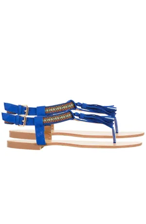 Aztec Fringe Sandals Kobalt