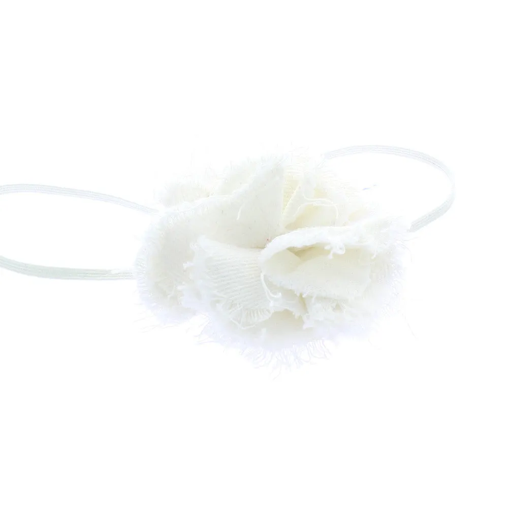Baby/Toddler Frayed Denim Flower Skinny Headband