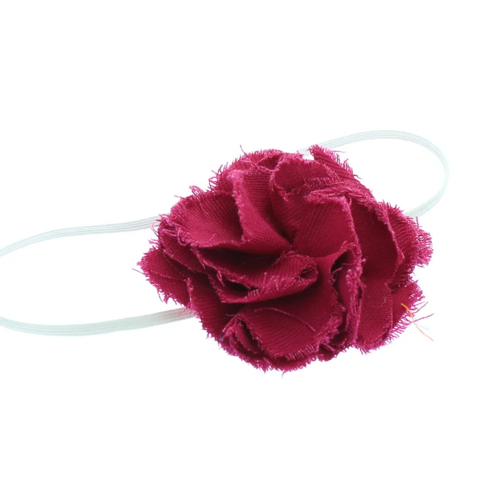 Baby/Toddler Frayed Denim Flower Skinny Headband