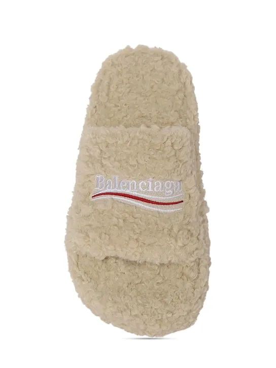 Balenciaga   10mm Furry faux shearling sandals 