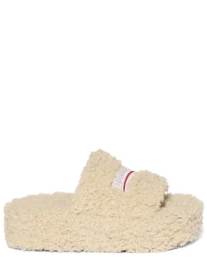 Balenciaga   10mm Furry faux shearling sandals 