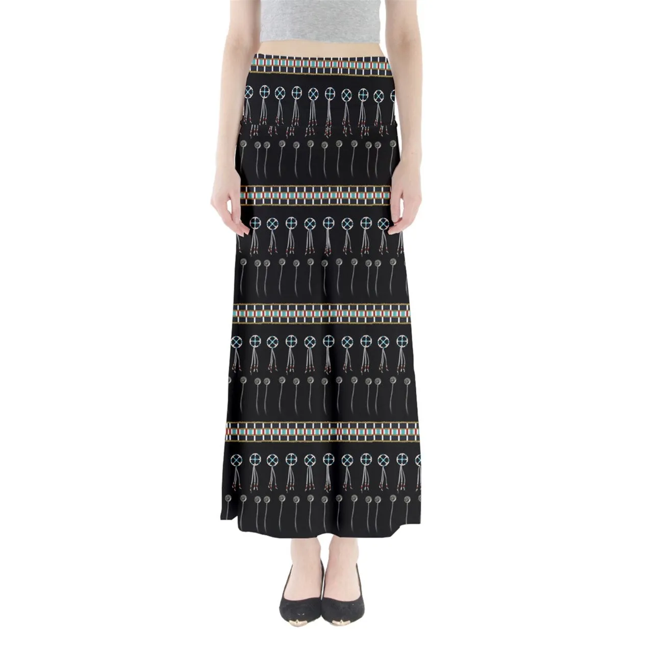 Beaded Bracelet Full Length Maxi Skirt