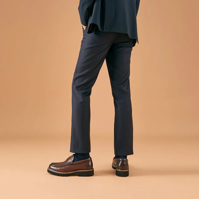 BeauToday Leather Penny Loafers for Men