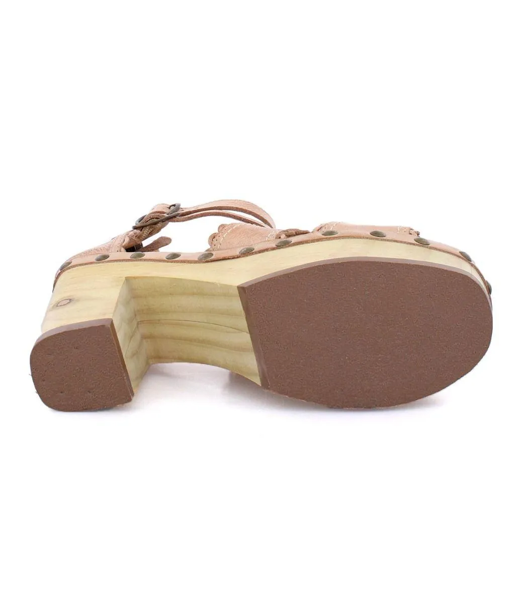 Bed Stu Women's Bone Dip Dye Sloane Heeled Leather Wood Clog Sandal F399032