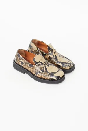 Beige & Black Textured Print Loafer