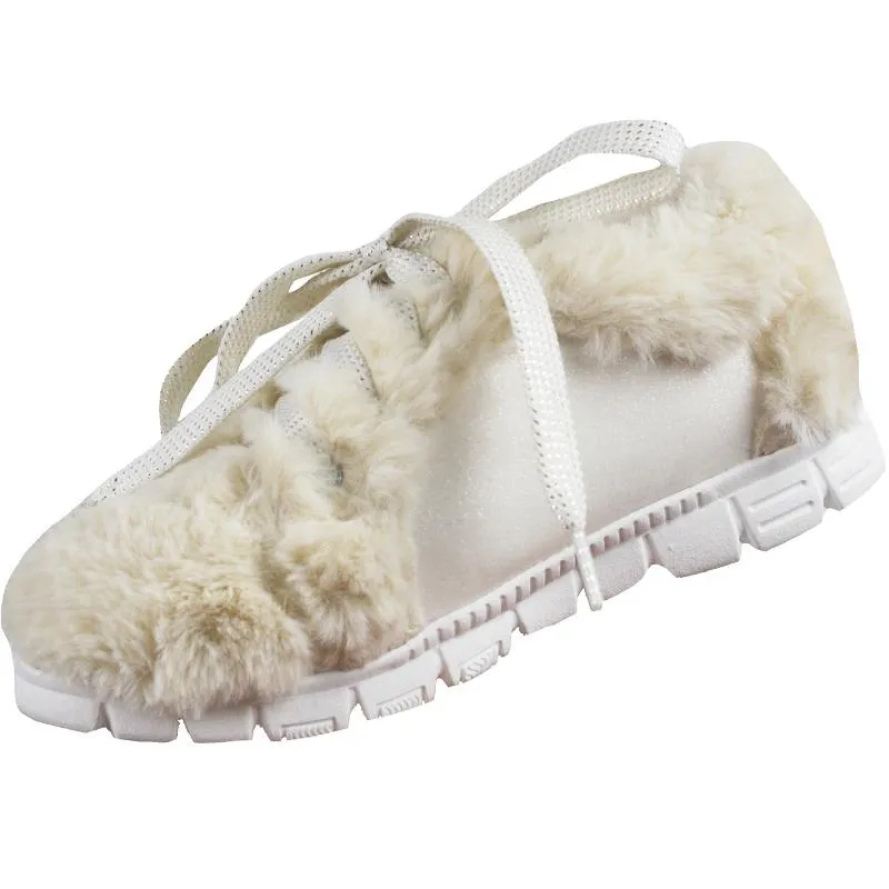Billieblush Girls White Faux Fur Sneakers