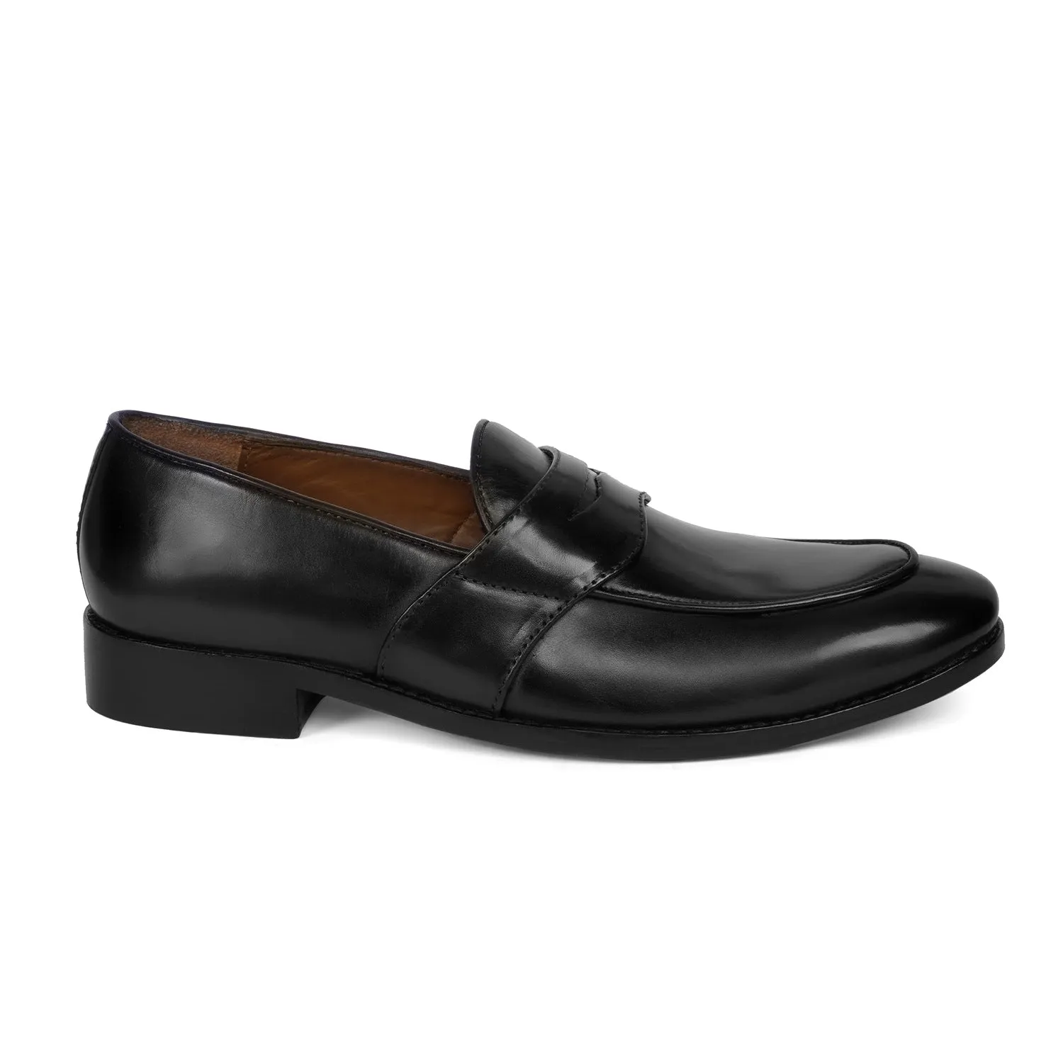 Black Leather Penny Loafers