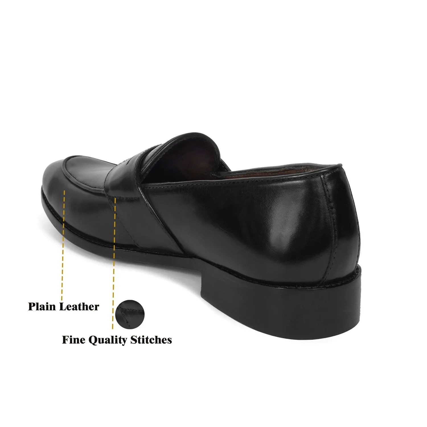 Black Leather Penny Loafers