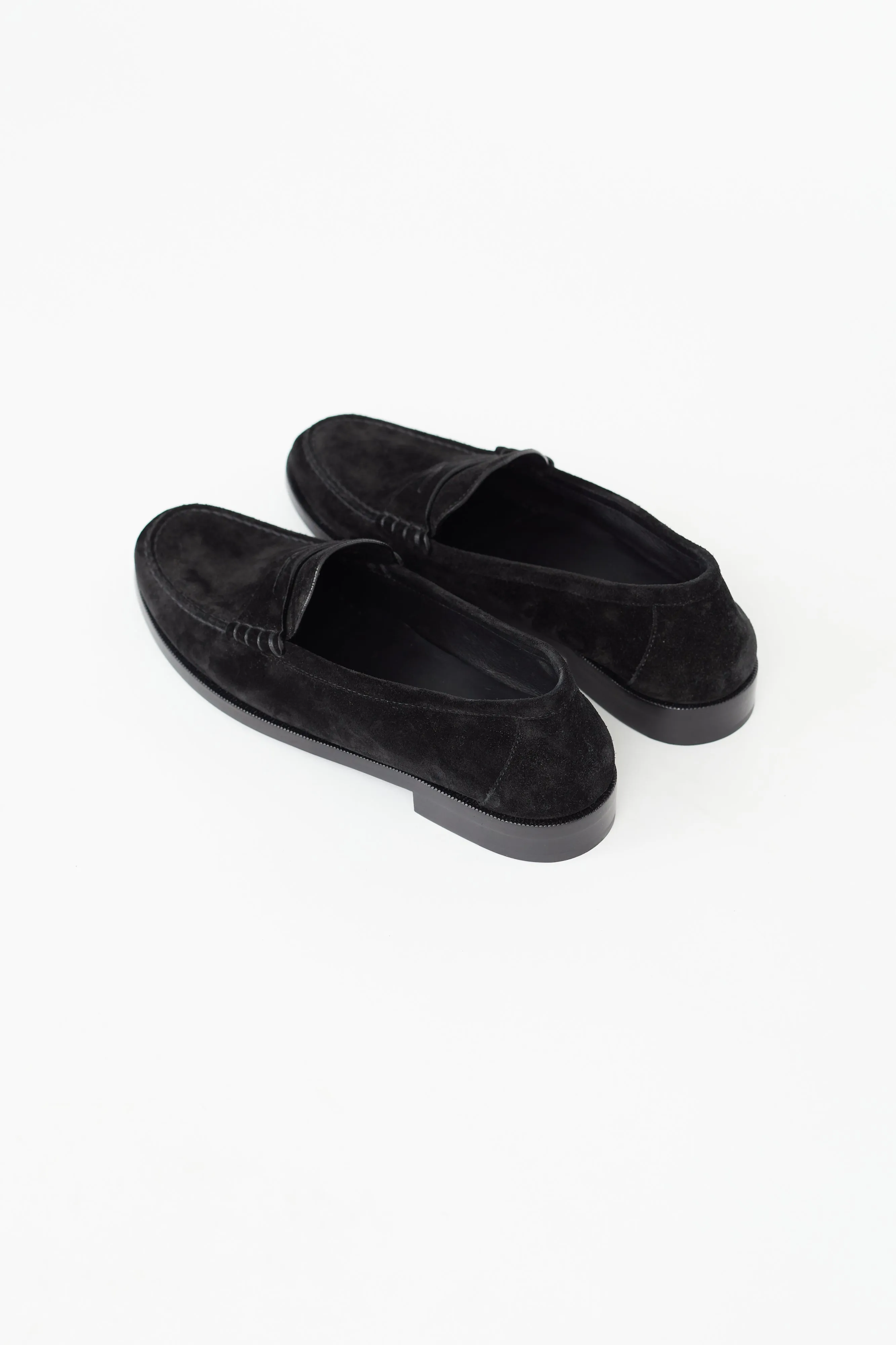 Black Suede Penny Loafer