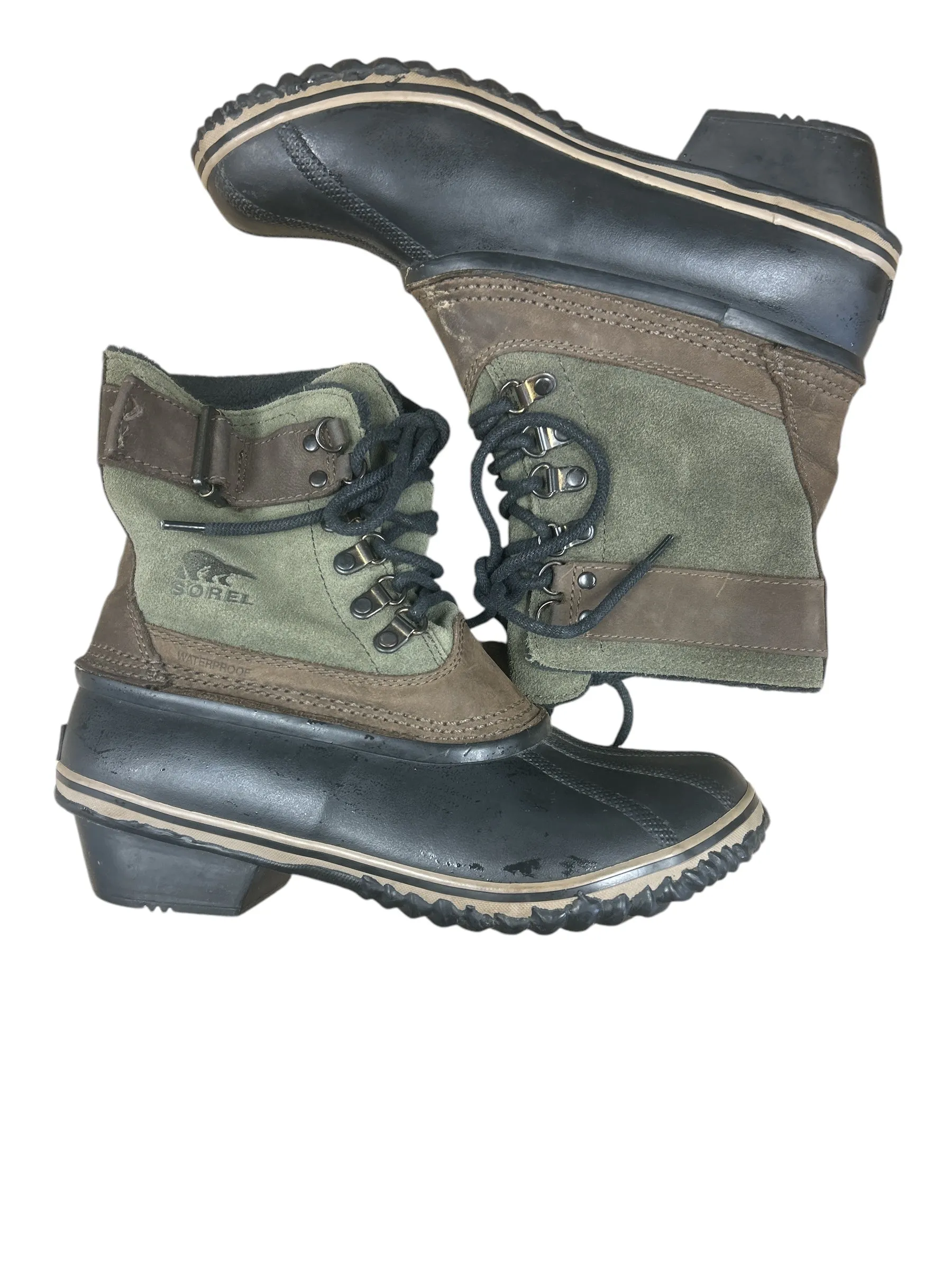 Boots Snow By Sorel In Black & Green, Size: 8