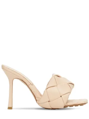Bottega Veneta   90mm Lido woven leather slide sandals 