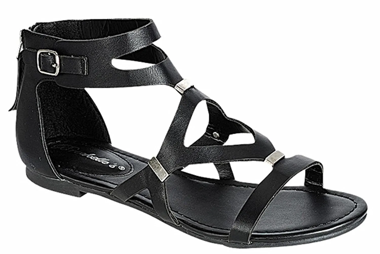 Breckelle's Women's Cutout Gladiator Grommet Strappy Flat Sandal