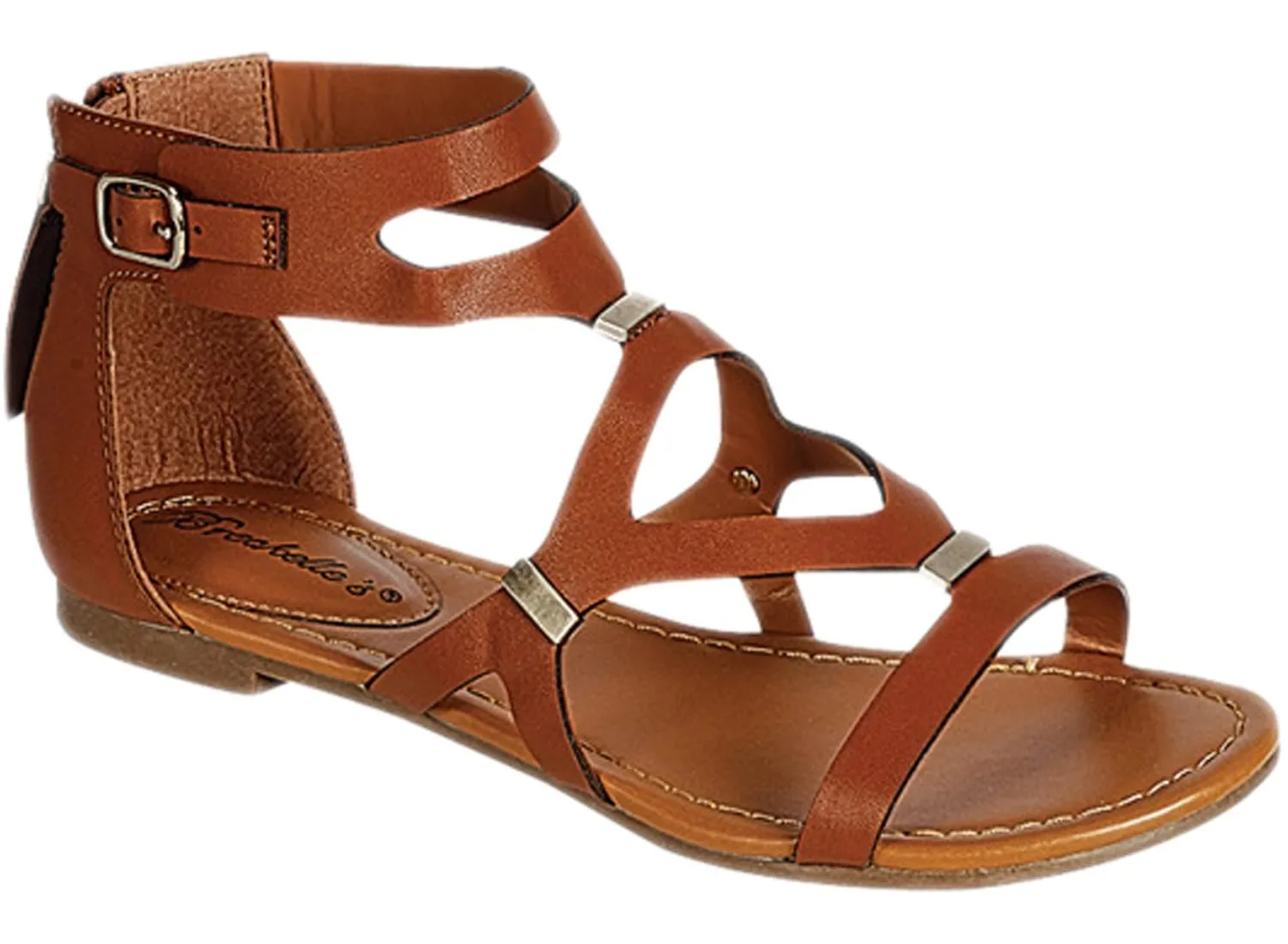 Breckelle's Women's Cutout Gladiator Grommet Strappy Flat Sandal