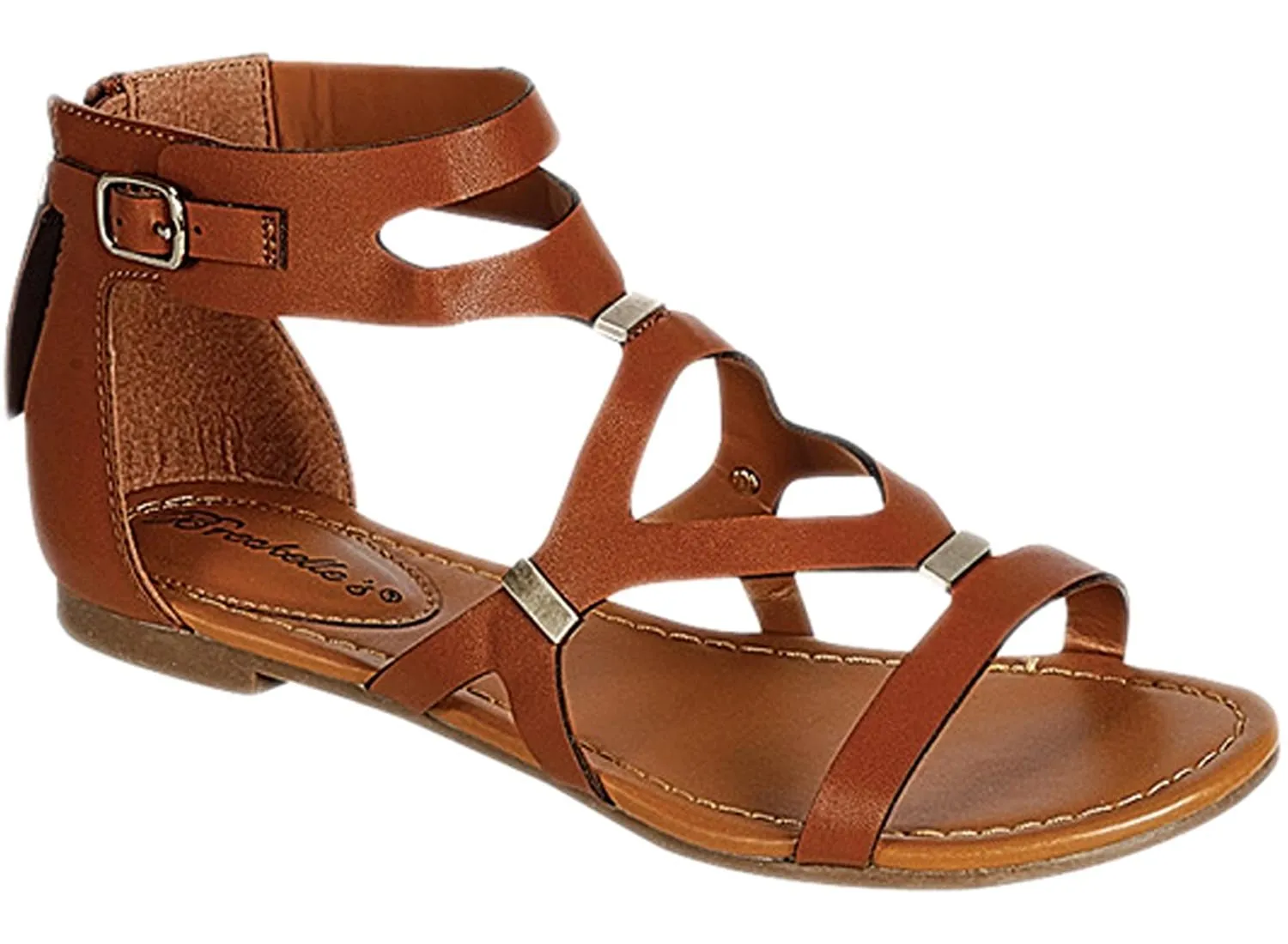 Breckelle's Women's Cutout Gladiator Grommet Strappy Flat Sandal