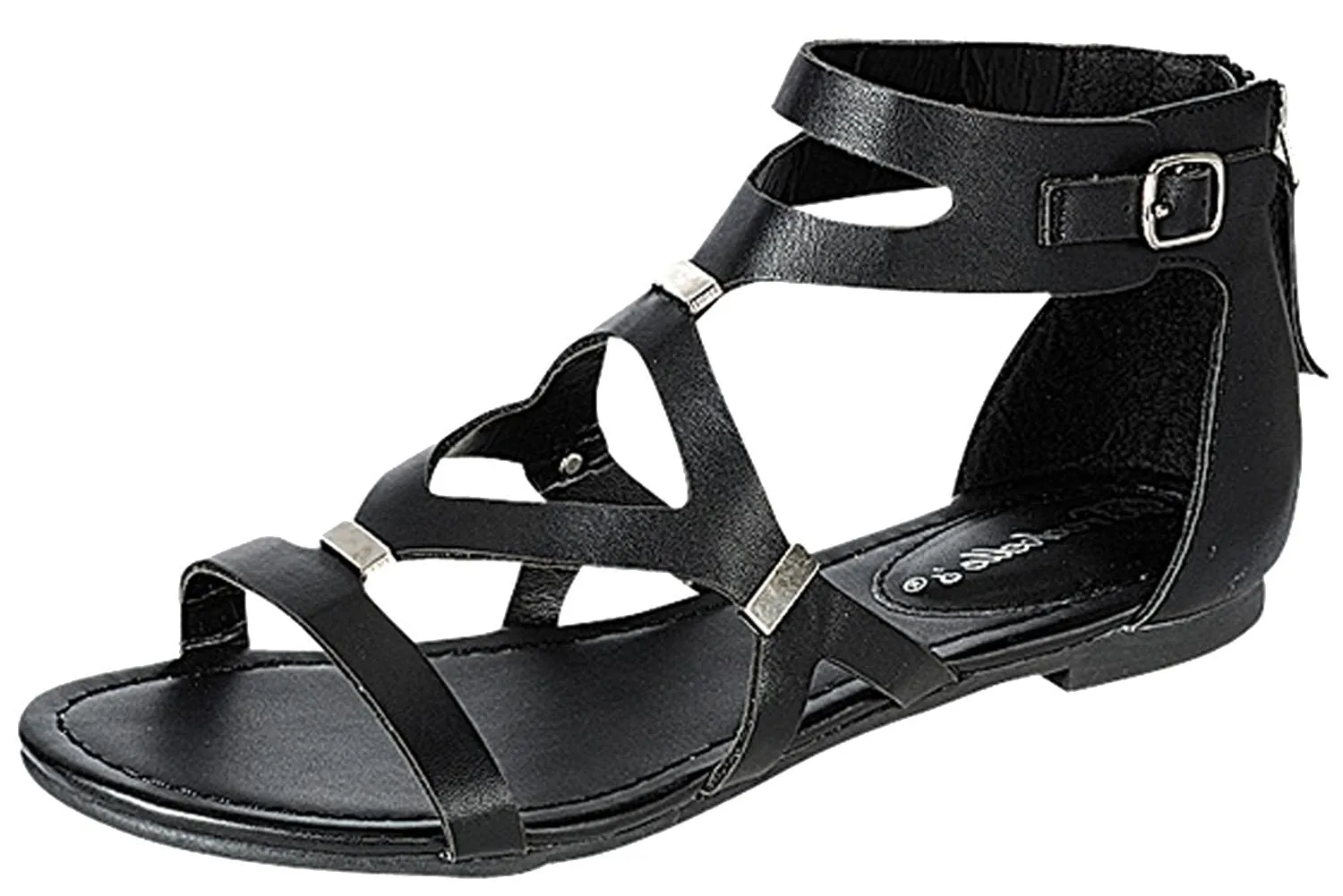 Breckelle's Women's Cutout Gladiator Grommet Strappy Flat Sandal