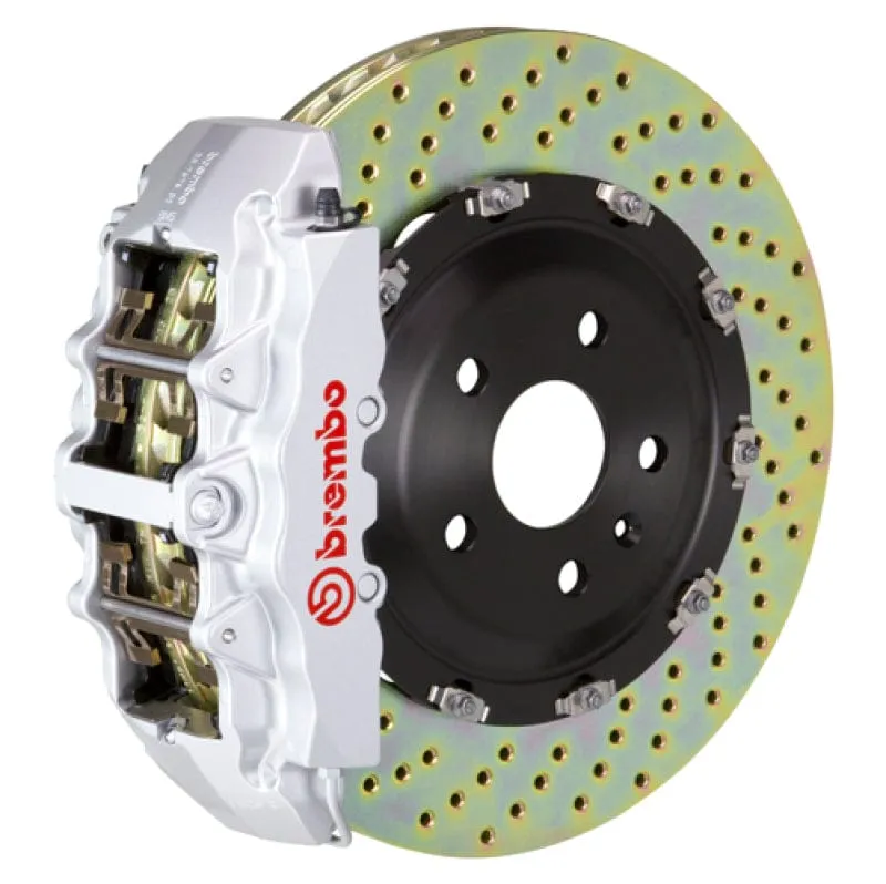 Brembo 18  Wrangler/20  Gladiator Front GT BBK 6 Piston Cast 2pc 380x34 2pc Rotor Drilled-Silver