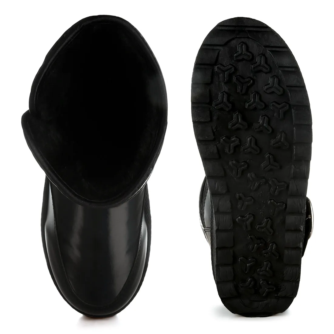 Buckle Strap Puffy Ankle Boots