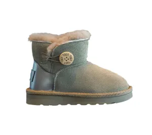 Button Plush Snow Boots