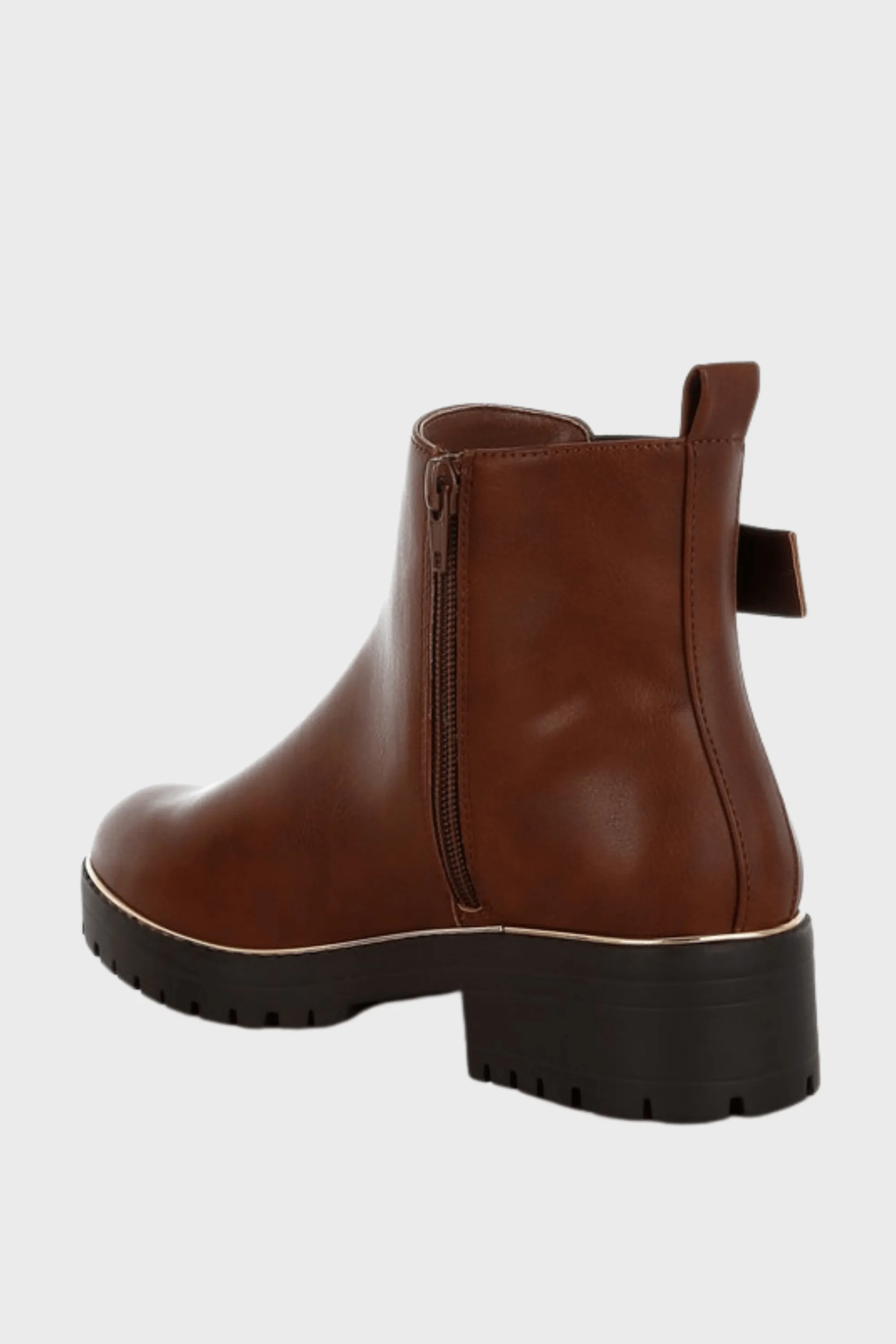 Chunky Buckle Detail Ankle Boots