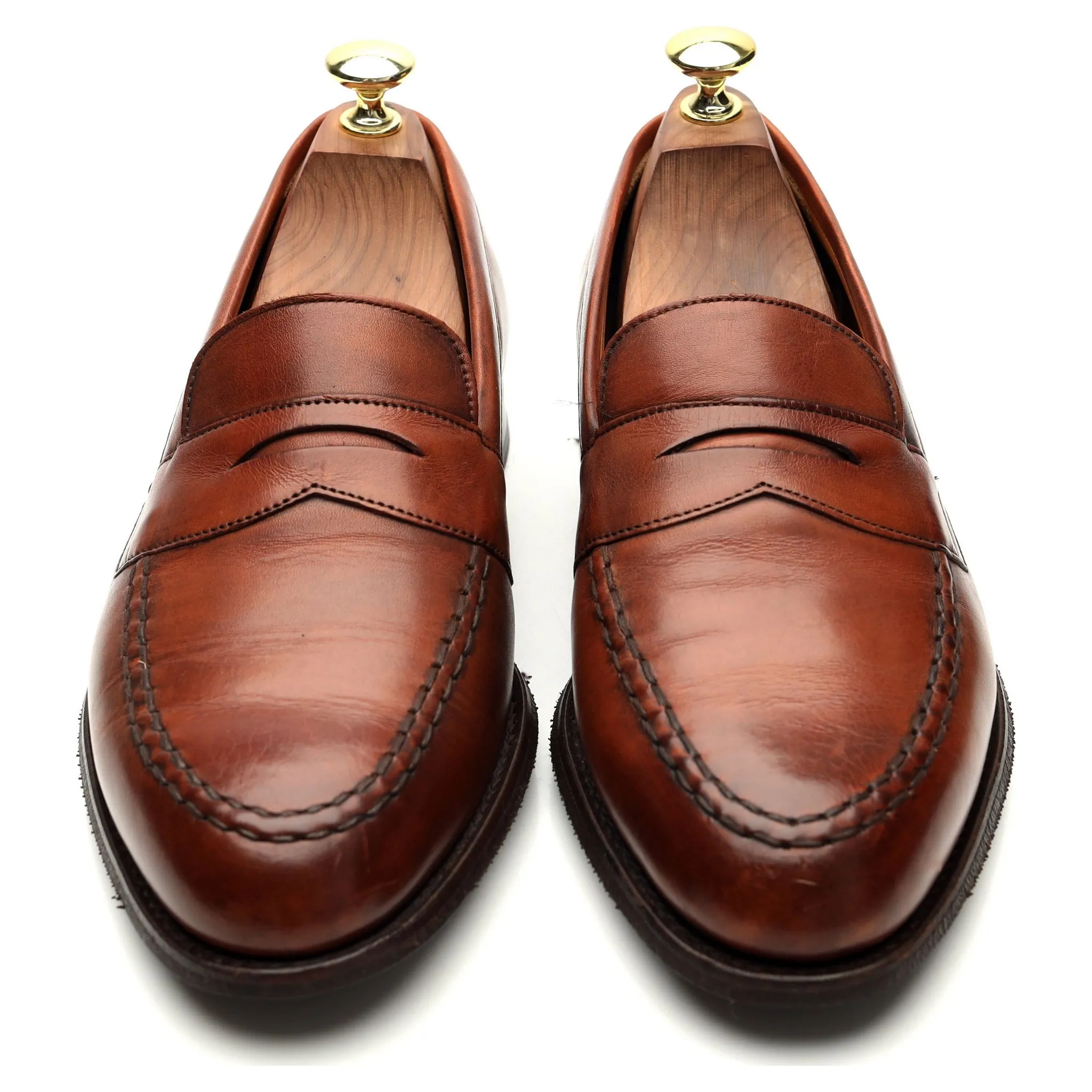 'Churchill' Tan Brown Leather Loafers UK 7 F