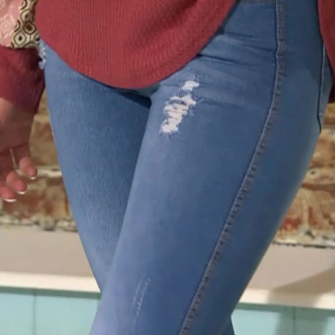 Classic High Waisted Jean Jeggings (Light Blue)