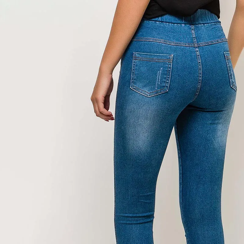 Classic High Waisted Jean Jeggings (Light Blue)