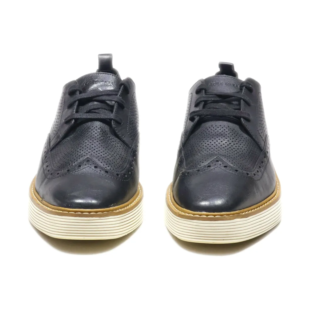 Cole Haan Ã˜Riginalgrand Platform Wingtip Casual Lace Ups Leather Black Colour For Men
