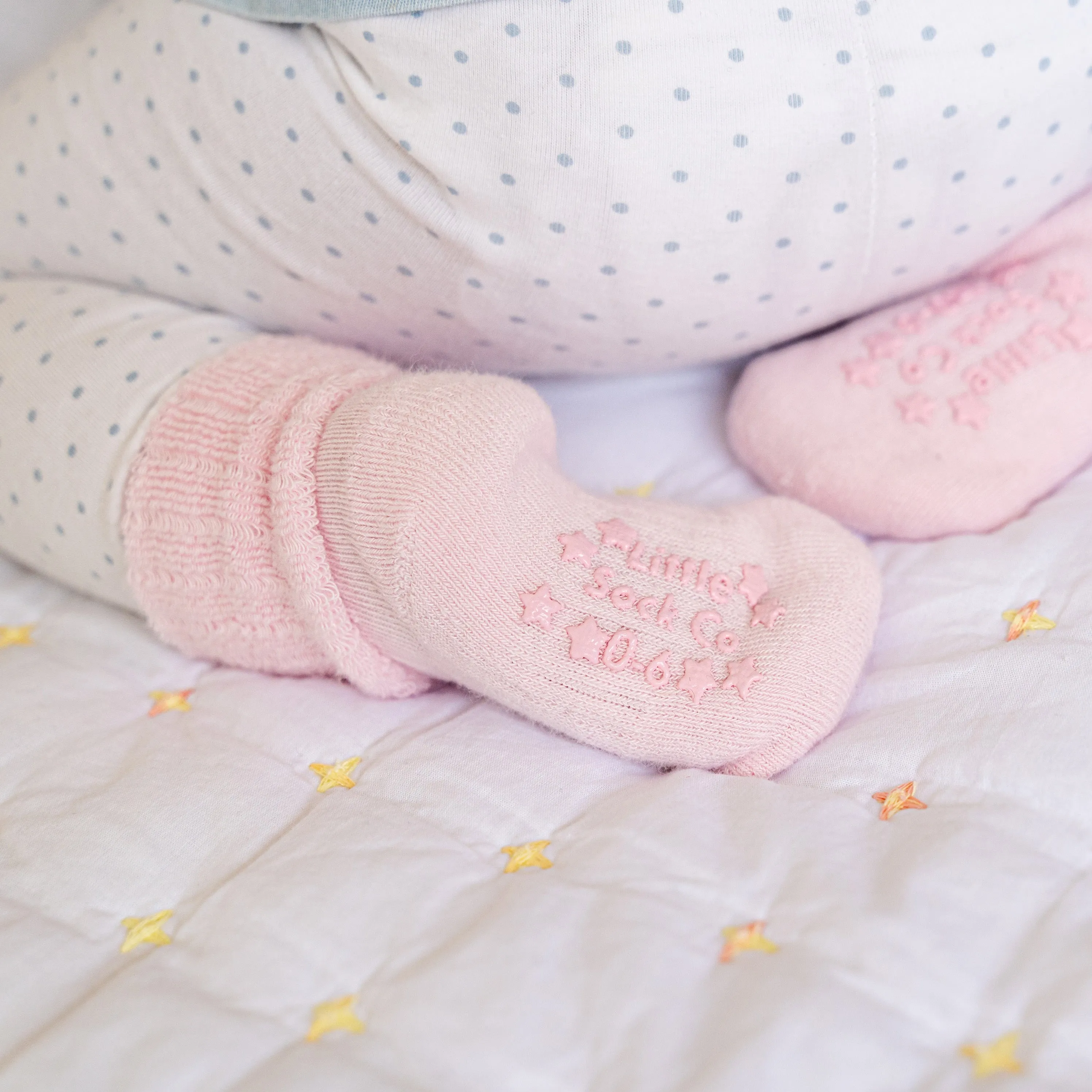 Cosy Stay-on Non-Slip Baby Socks - Camellia Pink 3 Pack