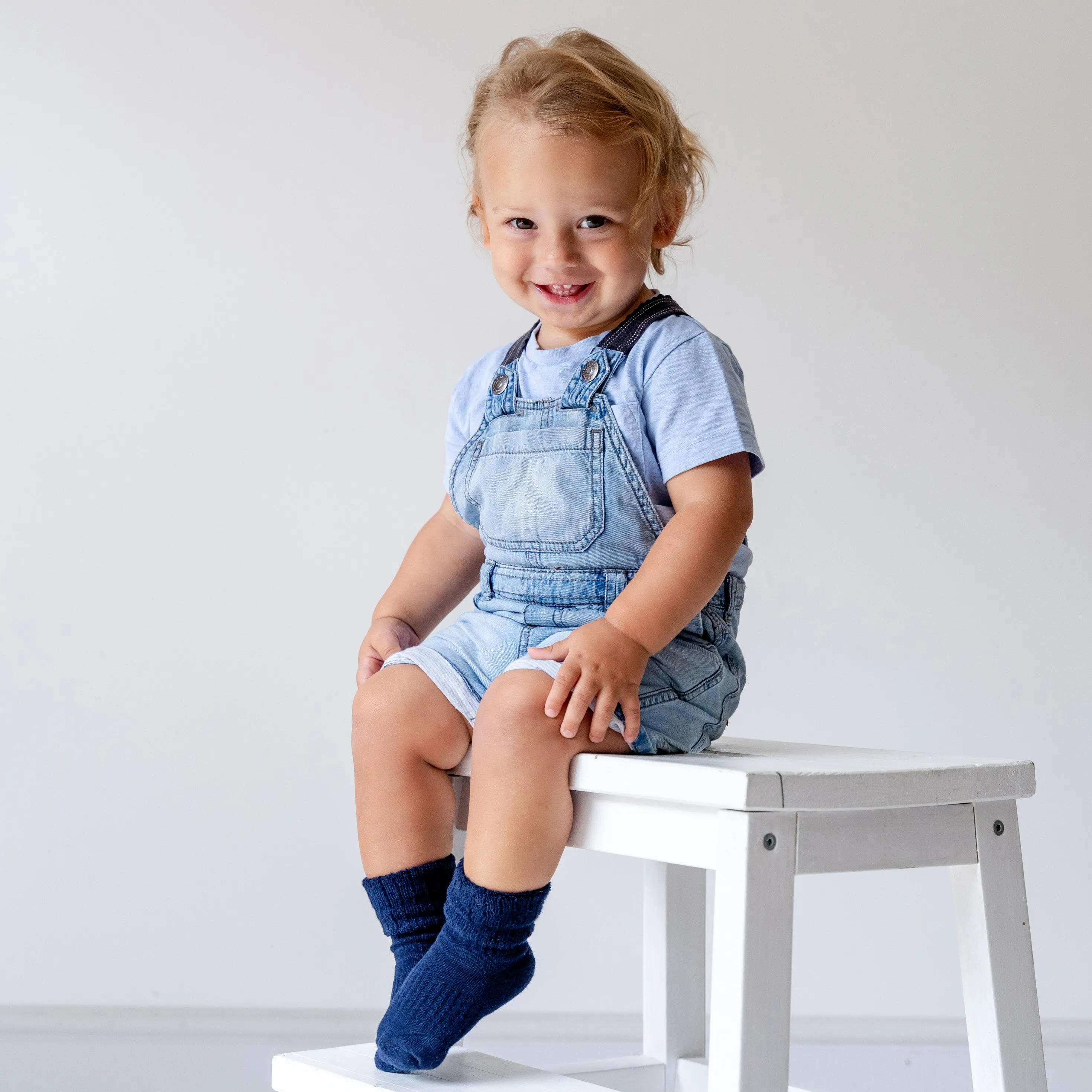 Cosy Stay-on Non-Slip Baby Socks - Navy 3 Pack