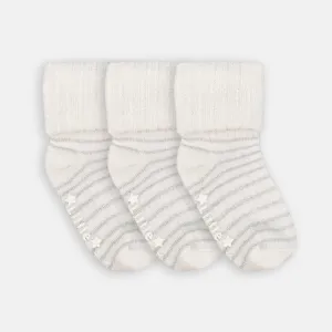 Cosy Stay-on Non-Slip Socks -Sparkle ✨ Stripe 3 Pack