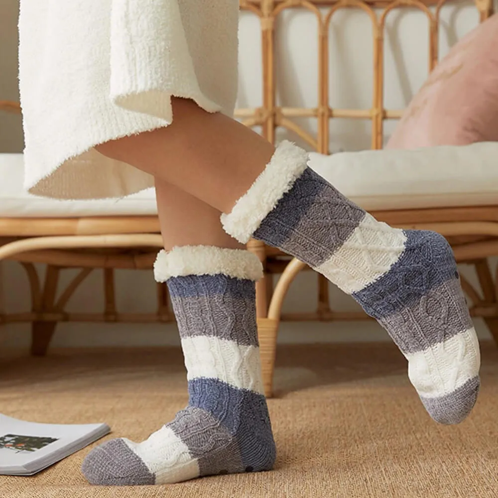 Cozy & Fuzzy Non Skid Sherpa Slipper Socks