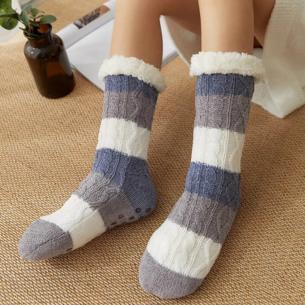 Cozy & Fuzzy Non Skid Sherpa Slipper Socks